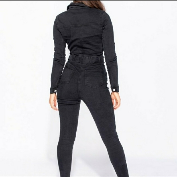 Black Denim Jumpsuit - Picture 5 of 12